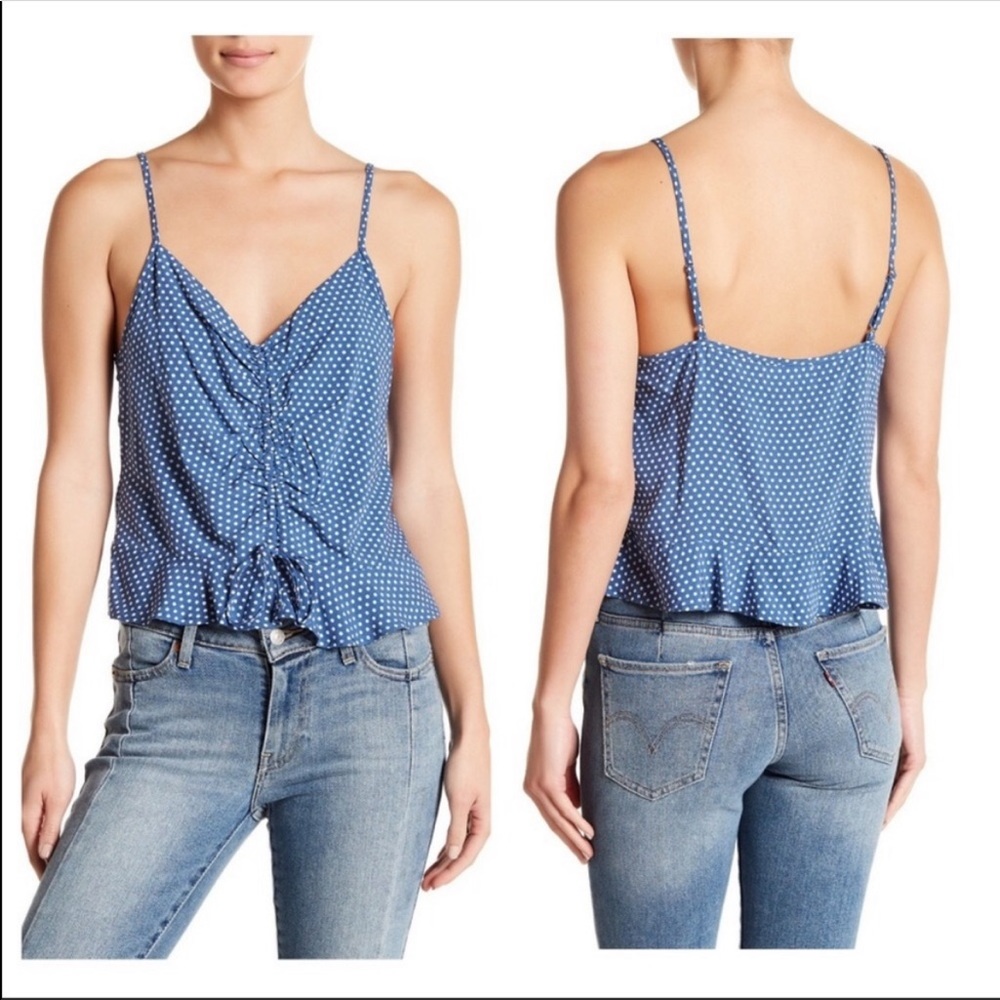 Elodie Blue and White Polka Dot Tank